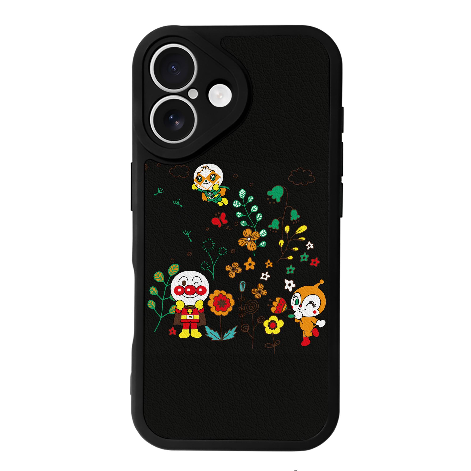 （画像用） アンパンマン Anpanman 【iPhone 16シリーズ対応】シリコンスマホケース（レザー調） 材質：シリコン